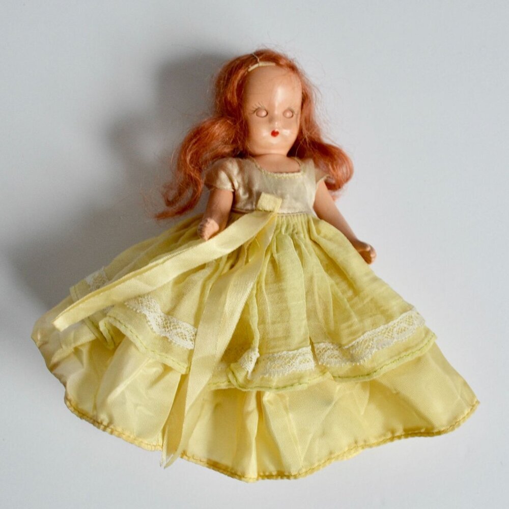 Nancy Ann Storybook Doll Red Hair Yellow Dress